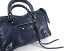 Balenciaga Navy Lambskin Mini Classic City Bag