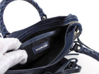 Balenciaga Navy Lambskin Mini Classic City Bag