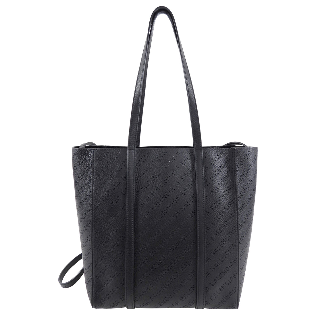 Balenciaga Black Smooth Leather Perforated Everyday XS Tote Bag