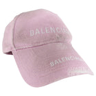 Balenciaga Pink Distressed Double Logo Baseball Cap - L