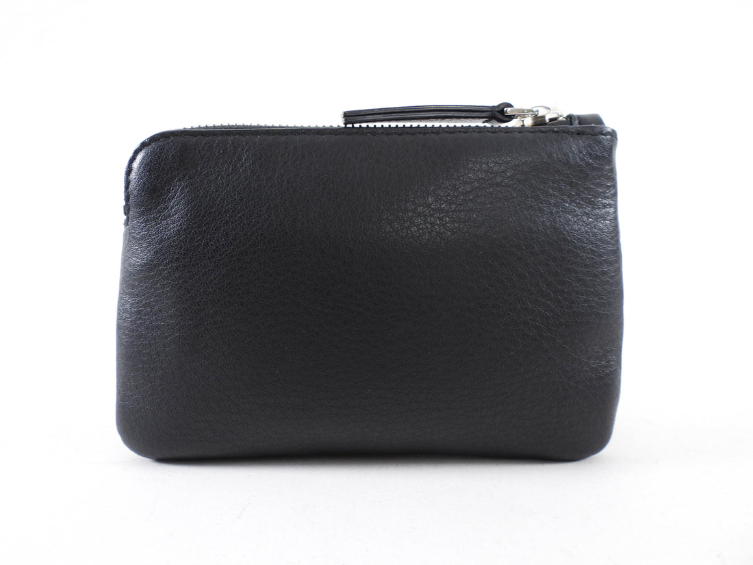 Balenciaga Black and White Logo Everyday Zip Pouch