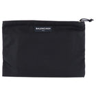 Balenciaga Black Nylon Zip Clutch Pouch Bag