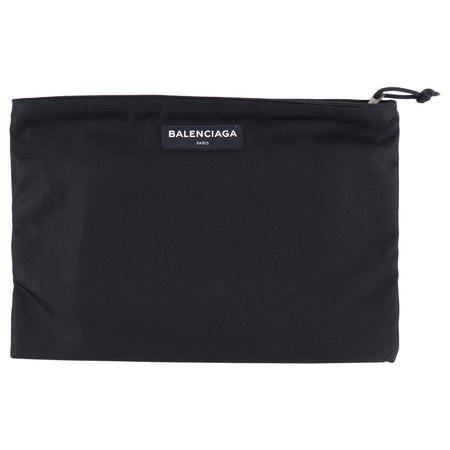 Balenciaga Black Nylon Zip Clutch Pouch Bag