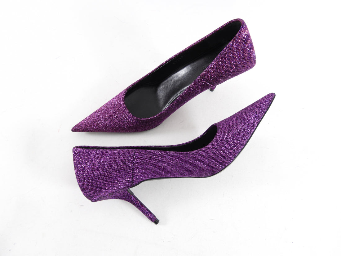 Balenciaga Purple Lurex Shimmer Pumps - 37