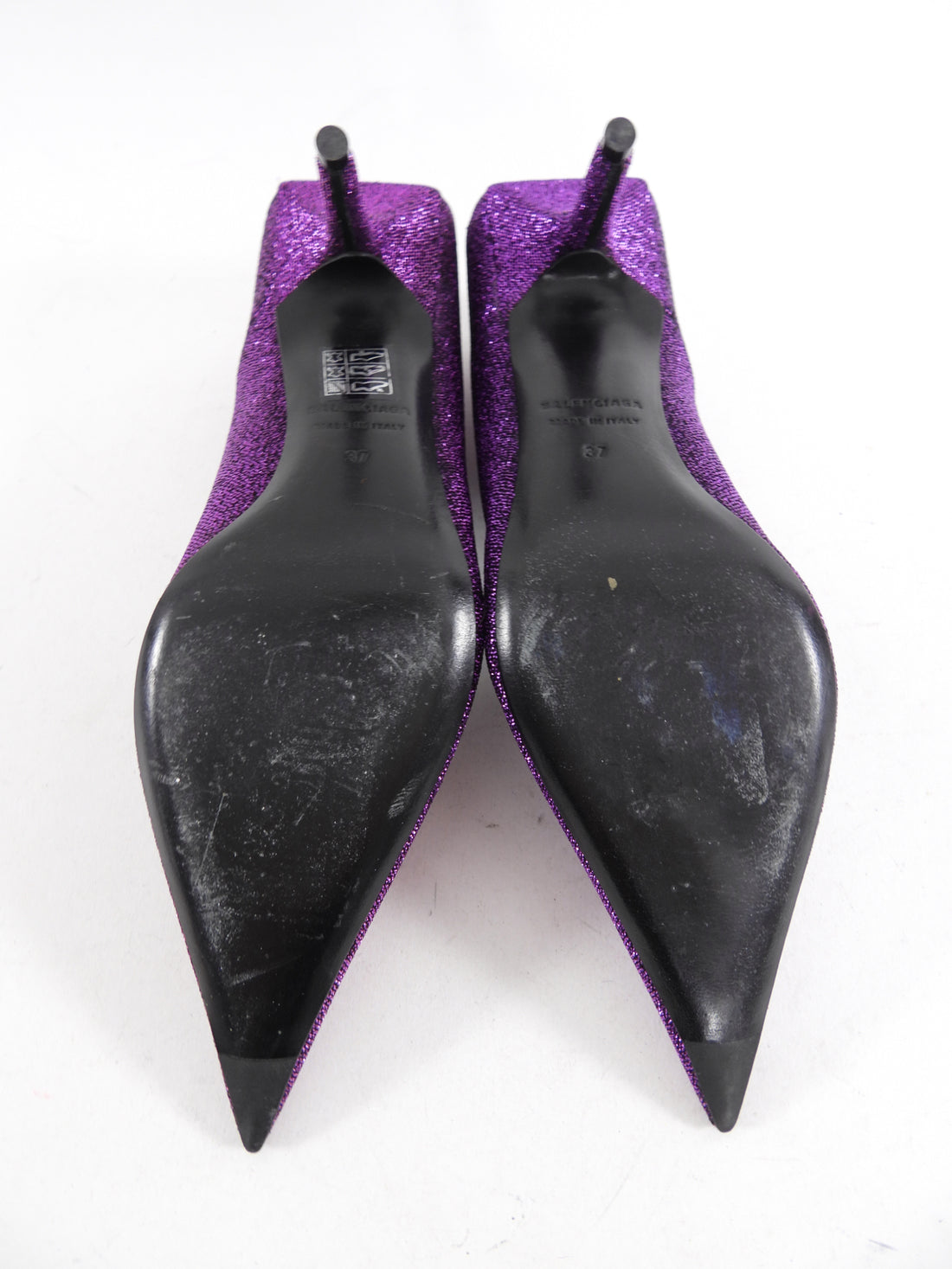 Balenciaga Purple Lurex Shimmer Pumps - 37