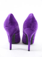 Balenciaga Purple Velvet Gold BB Knife Pumps - 37 / 7