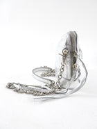 Balenciaga Silver Metallic Reporter Chain Crossbody Bag