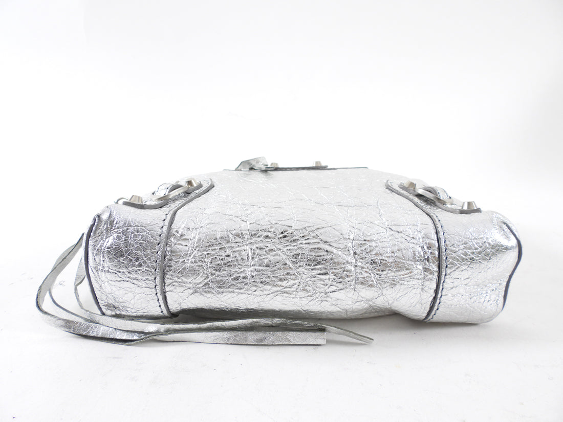 Balenciaga Silver Metallic Reporter Chain Crossbody Bag