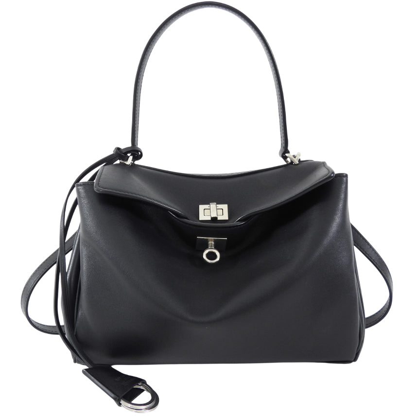 Balenciaga Small Black Leather Rodeo Two-Way Tote Bag
