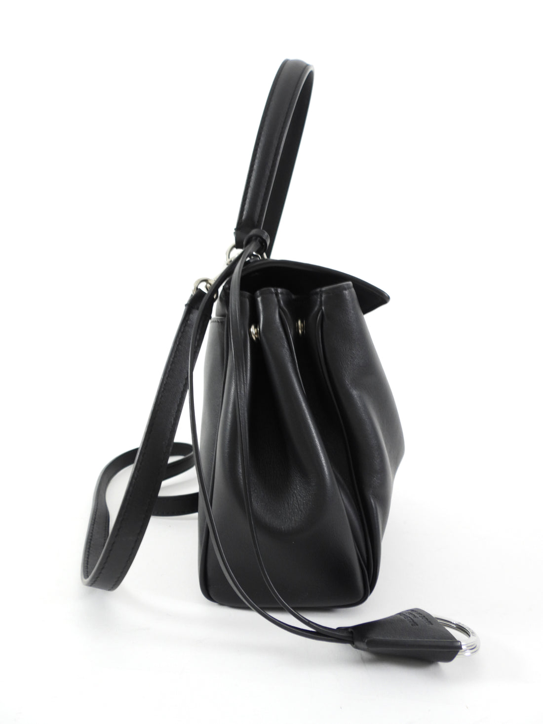 Balenciaga Small Black Leather Rodeo Two-Way Tote Bag