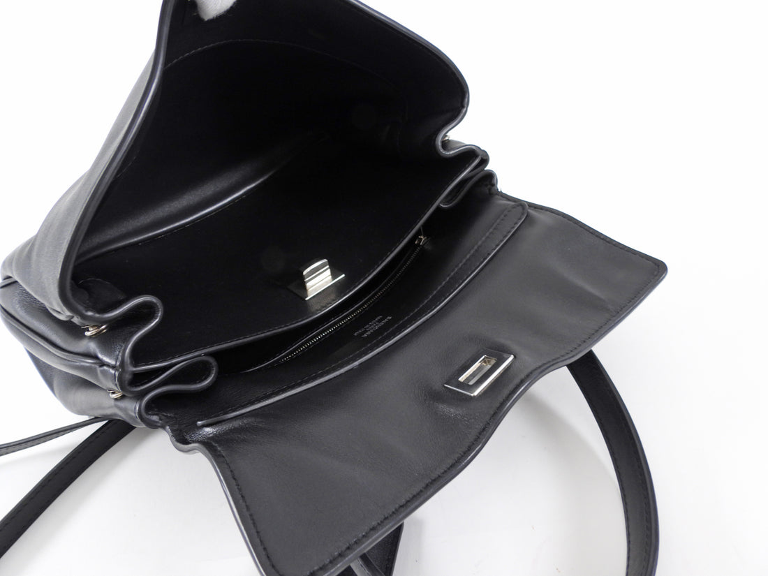 Balenciaga Small Black Leather Rodeo Two-Way Tote Bag