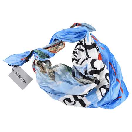 Balenciaga I Love New York Silk Wrinkle Scarf