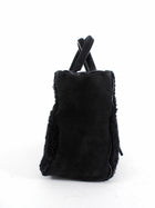Balenciaga Black Shearling and Suede Papier Mini Tote Bag