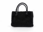 Balenciaga Black Shearling and Suede Papier Mini Tote Bag