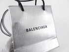 Balenciaga Silver Logo Shopping XXS North South Bag