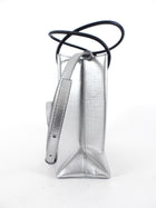 Balenciaga Silver Logo Shopping XXS North South Bag