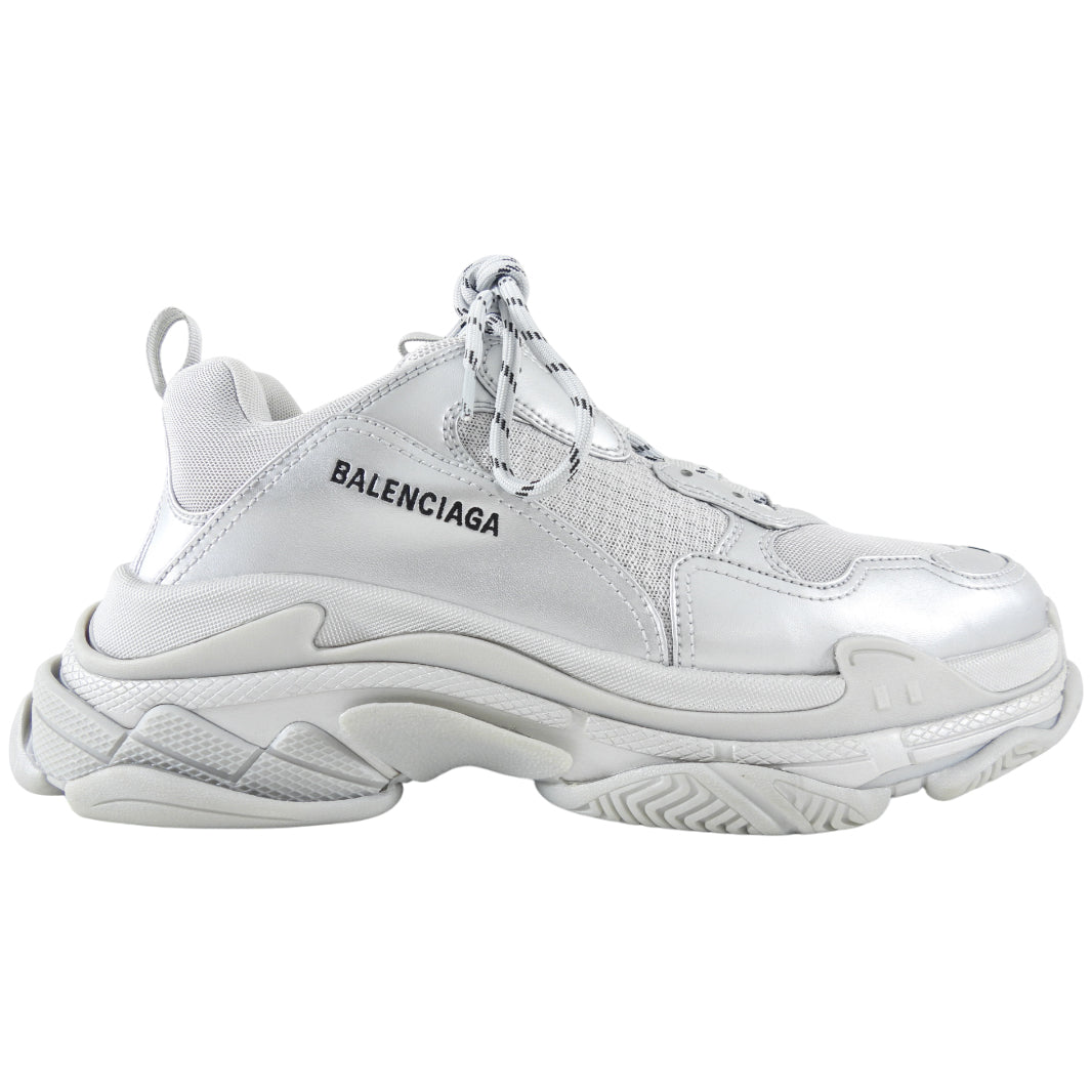 Balenciaga Silver Metallic Triple S Sneakers - Men's USA 11 / 44