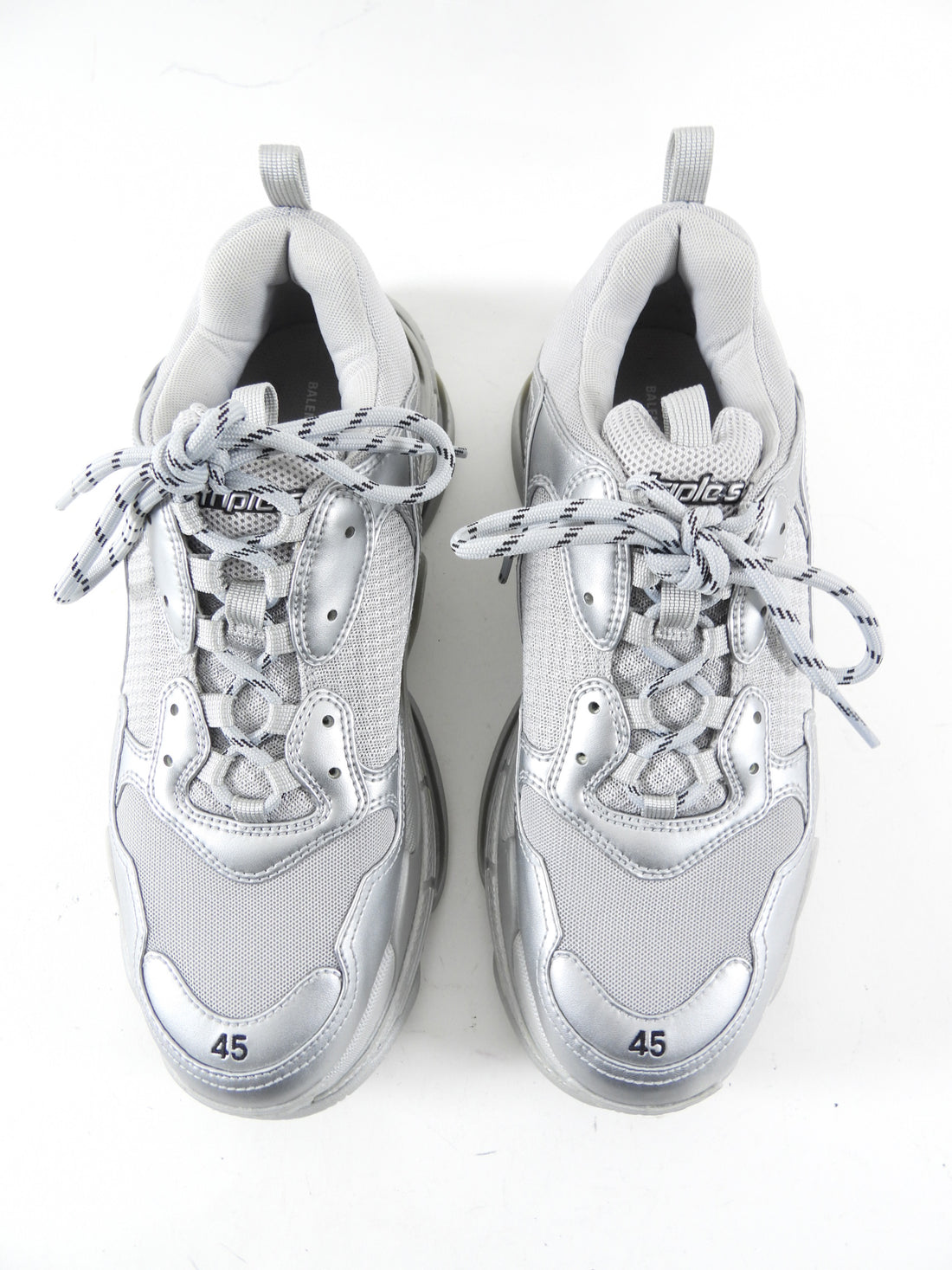 Balenciaga Silver Metallic Triple S Sneakers - Men's USA 11 / 44