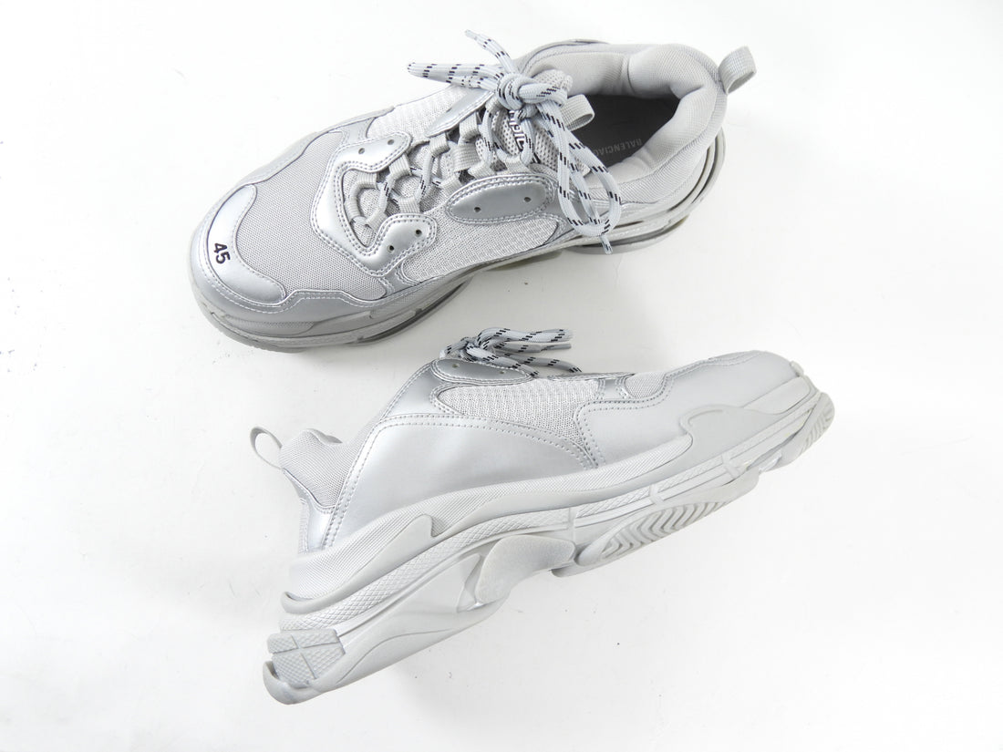 Balenciaga Silver Metallic Triple S Sneakers - Men's USA 11 / 44