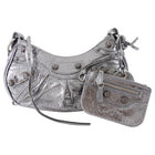 Balenciaga Silver Pewter Le Cagole XS Chain Satchel Bag