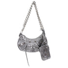 Balenciaga Silver Pewter Le Cagole XS Chain Satchel Bag