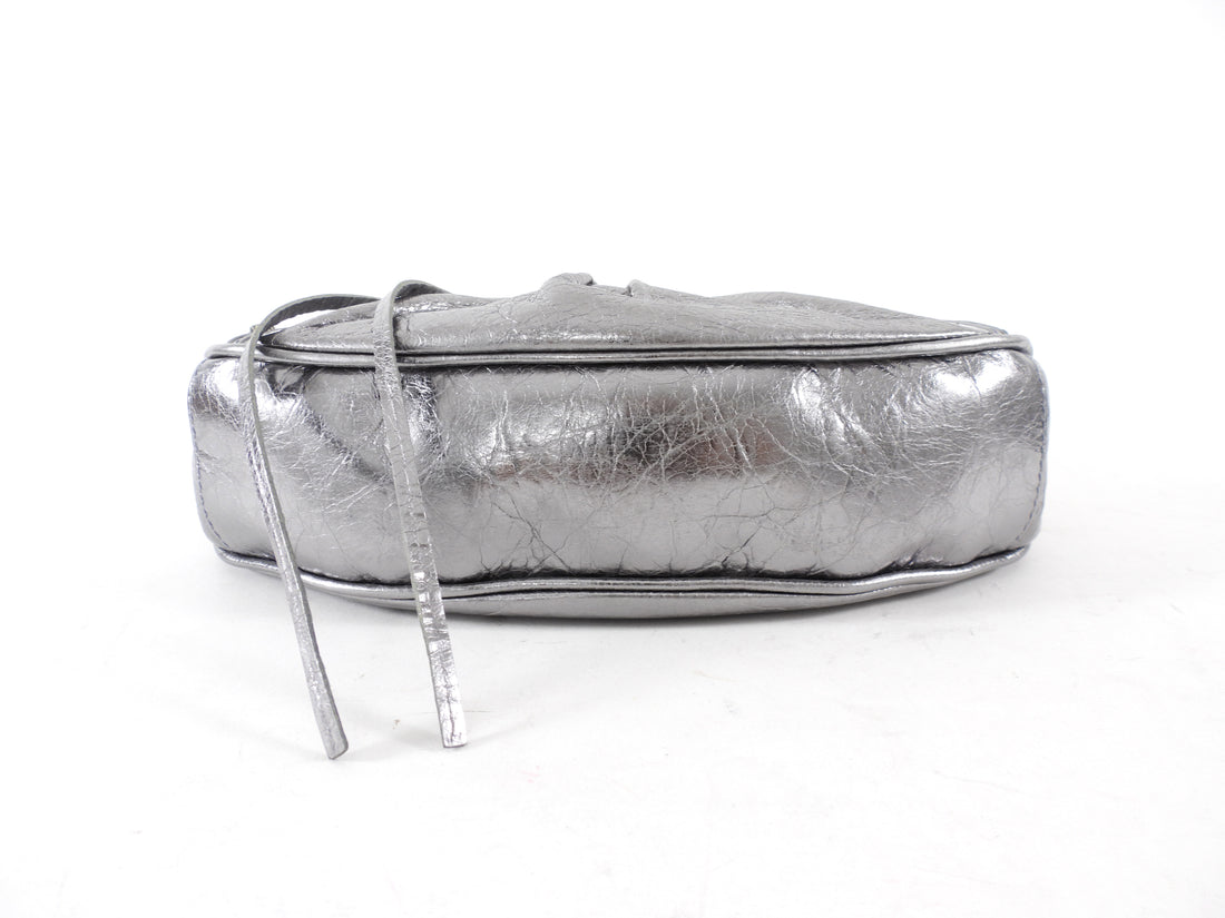 Balenciaga Silver Pewter Le Cagole XS Chain Satchel Bag