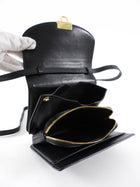 Balenciaga Black Embossed Leather Small Accordion Bag