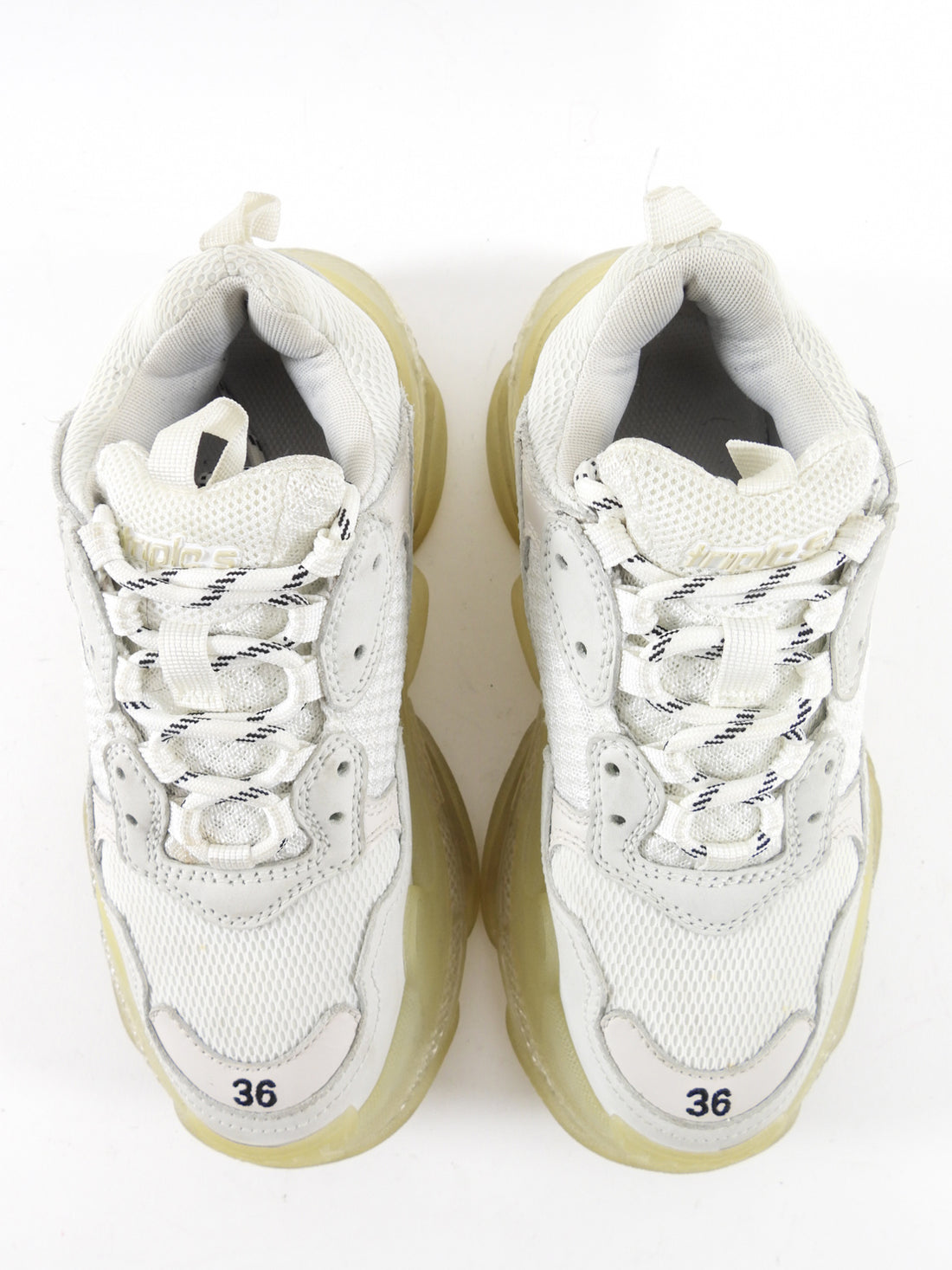 Balenciaga Triple S Sneaker in White Clear Sole - 36