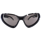 Balenciaga Black Acetate Cut Cat Eye BB0202S Sunglasses