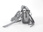Balenciaga Silver Pewter Leather Super Nano Neo Classic City Bag