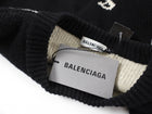 Balenciaga Black White Knit Logo Crop Sweater - S