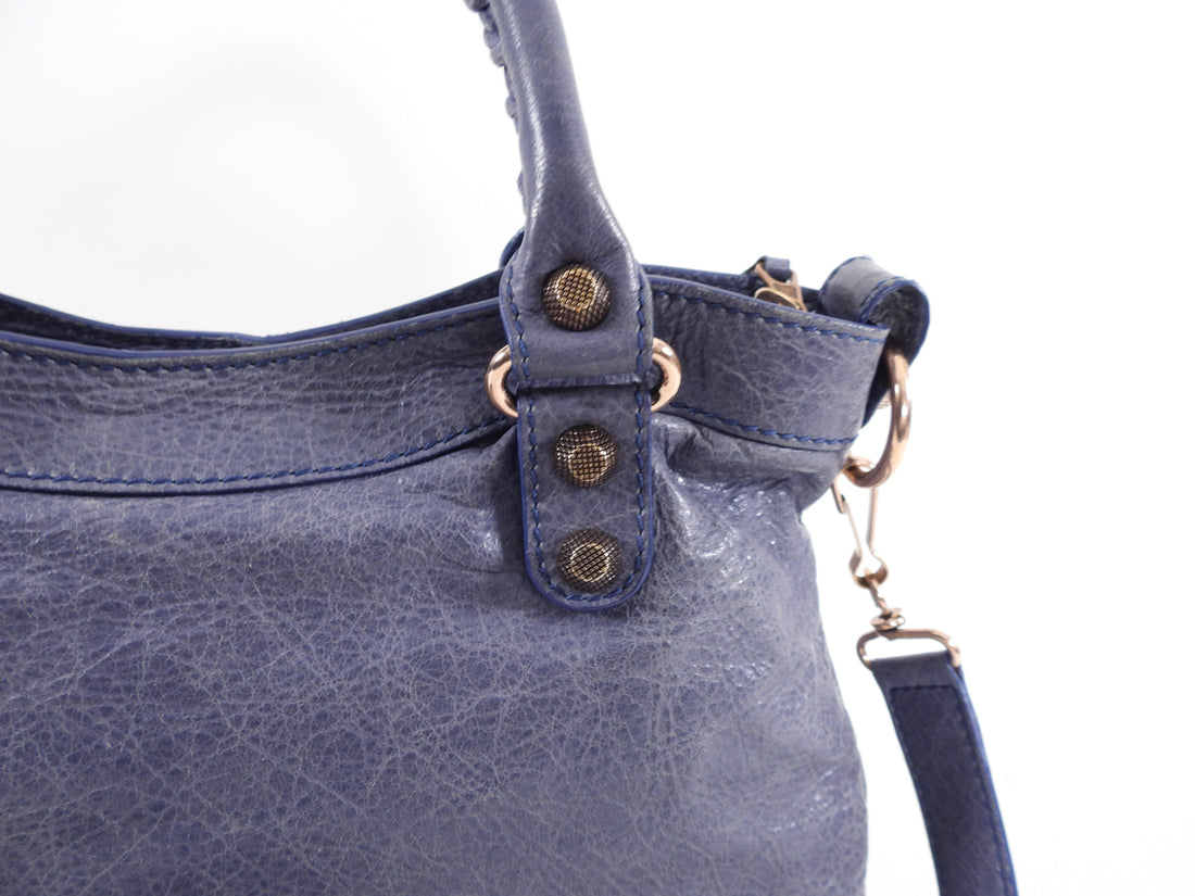 Balenciaga Periwinkle Blue Leather Town Bag