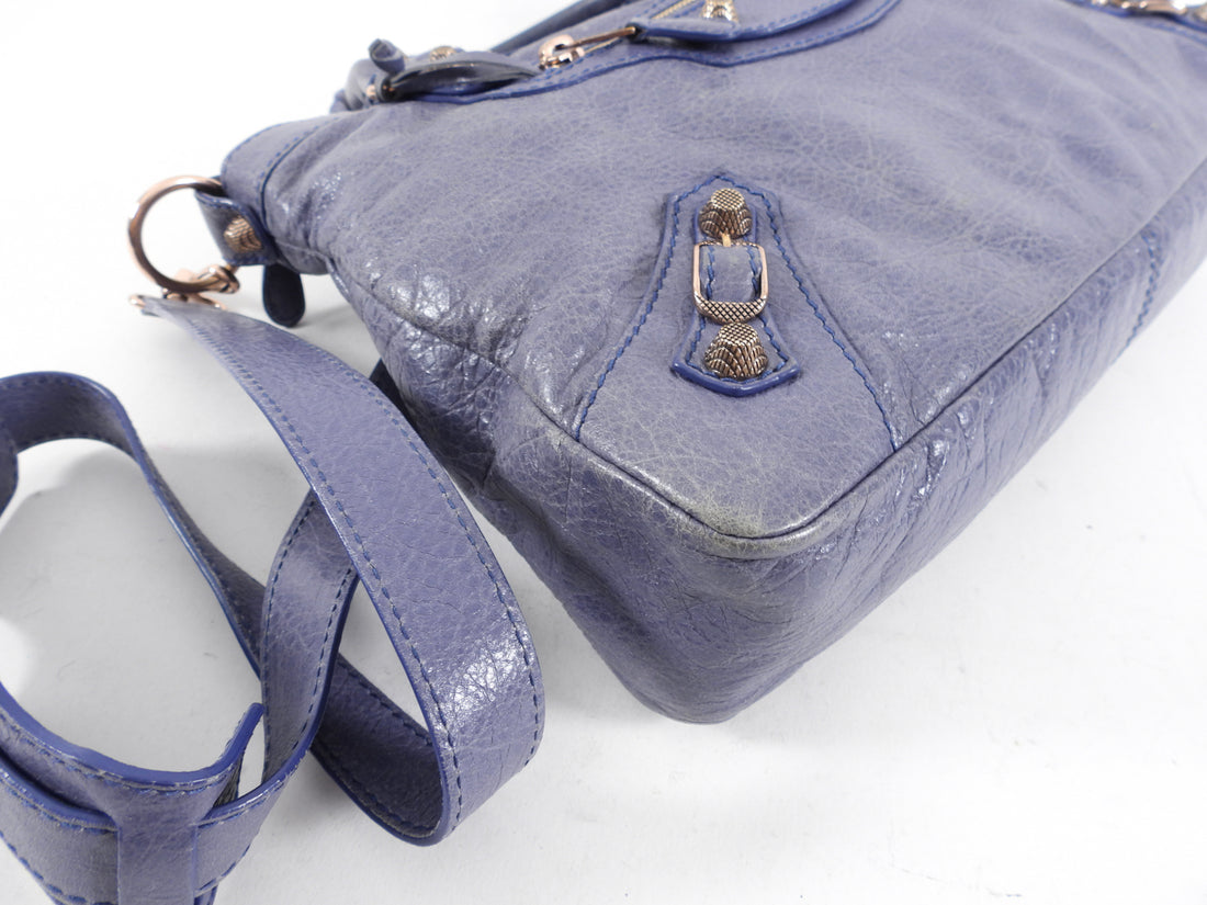 Balenciaga Periwinkle Blue Leather Town Bag