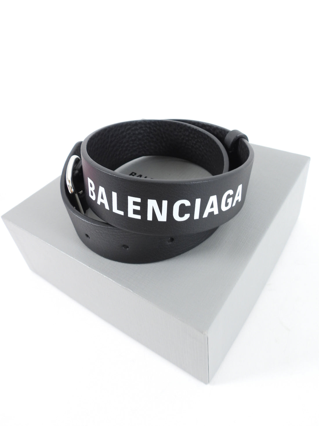 Balenciaga Black Leather Logo Belt - XS 65cm (21-25")