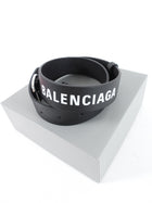 Balenciaga Black Leather Logo Belt - XS 65cm (21-25