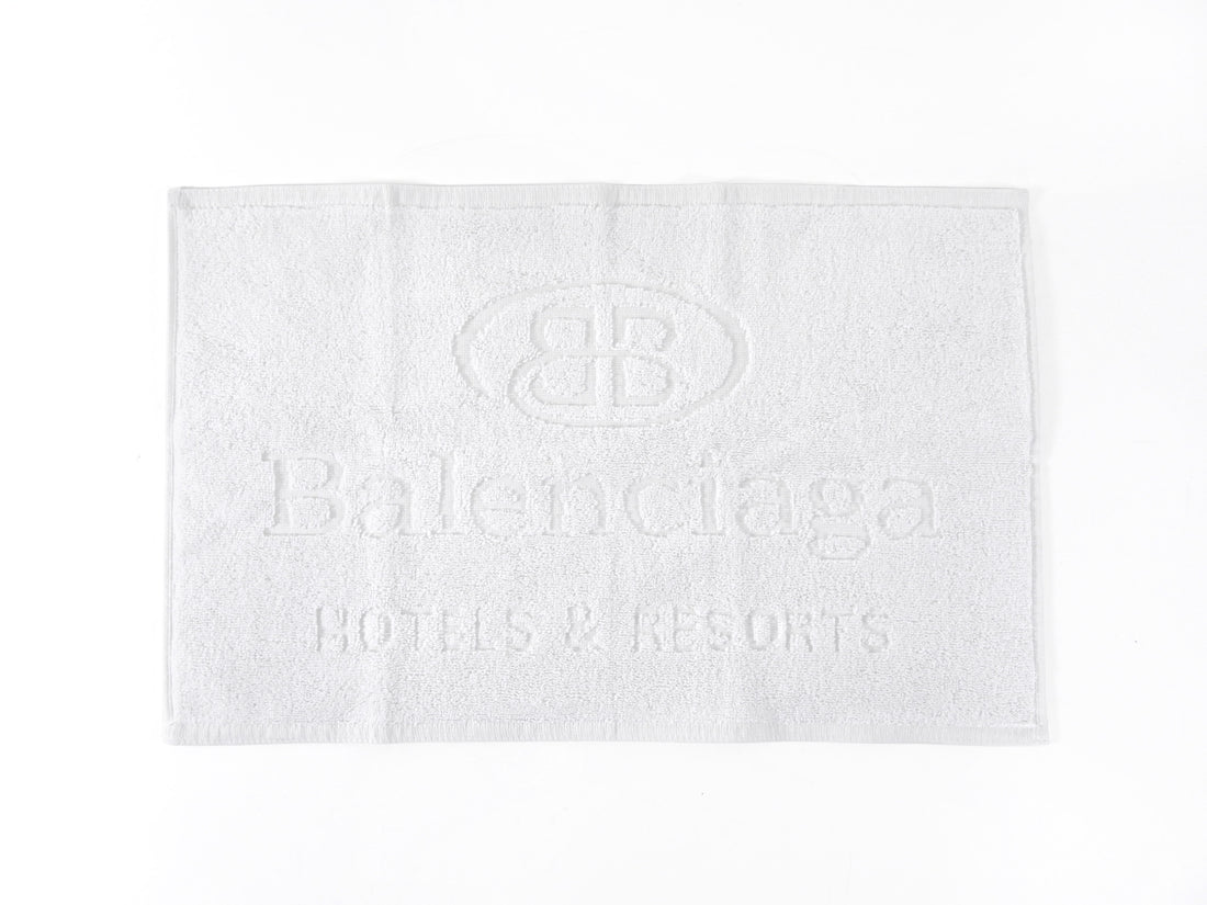 Balenciaga Hotels & Resorts White Cotton Hand Towel