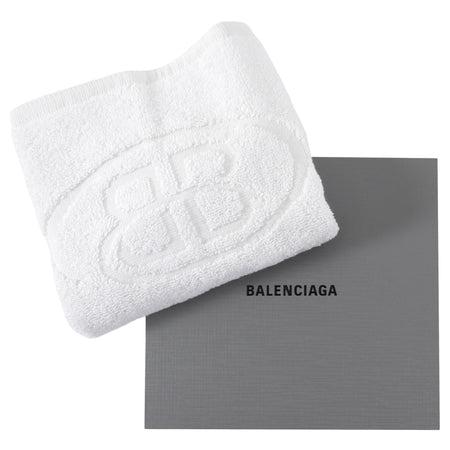 Balenciaga Hotels & Resorts White Cotton Hand Towel