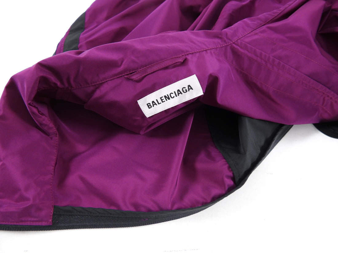 Balenciaga Magenta Purple Logo Zip Windbreaker Jacket