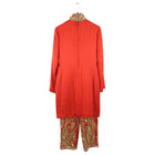 Renato Balestra Haute Couture Vintage 1990's Red Silk Beaded Pant Suit - FR38