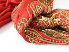 Renato Balestra Haute Couture Vintage 1990's Red Silk Beaded Pant Suit - FR38