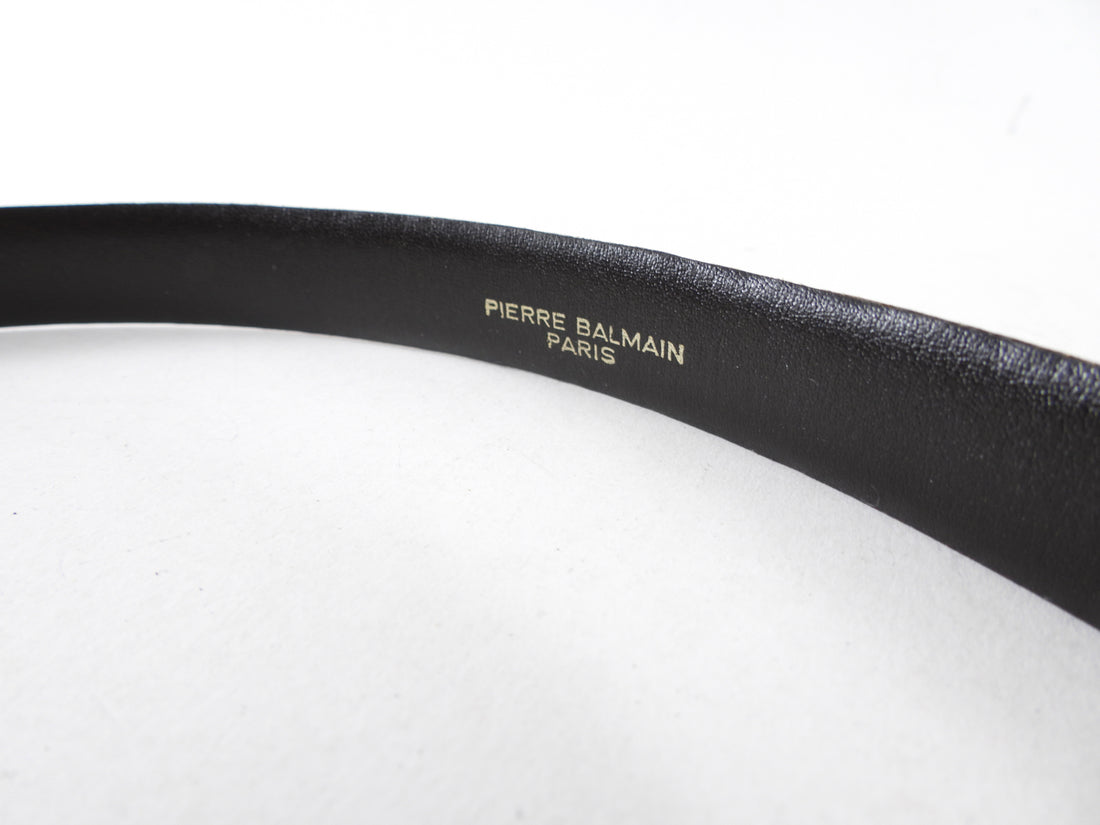 Pierre Balmain Vintage Brown Leather Skinny Belt - 75 / 30