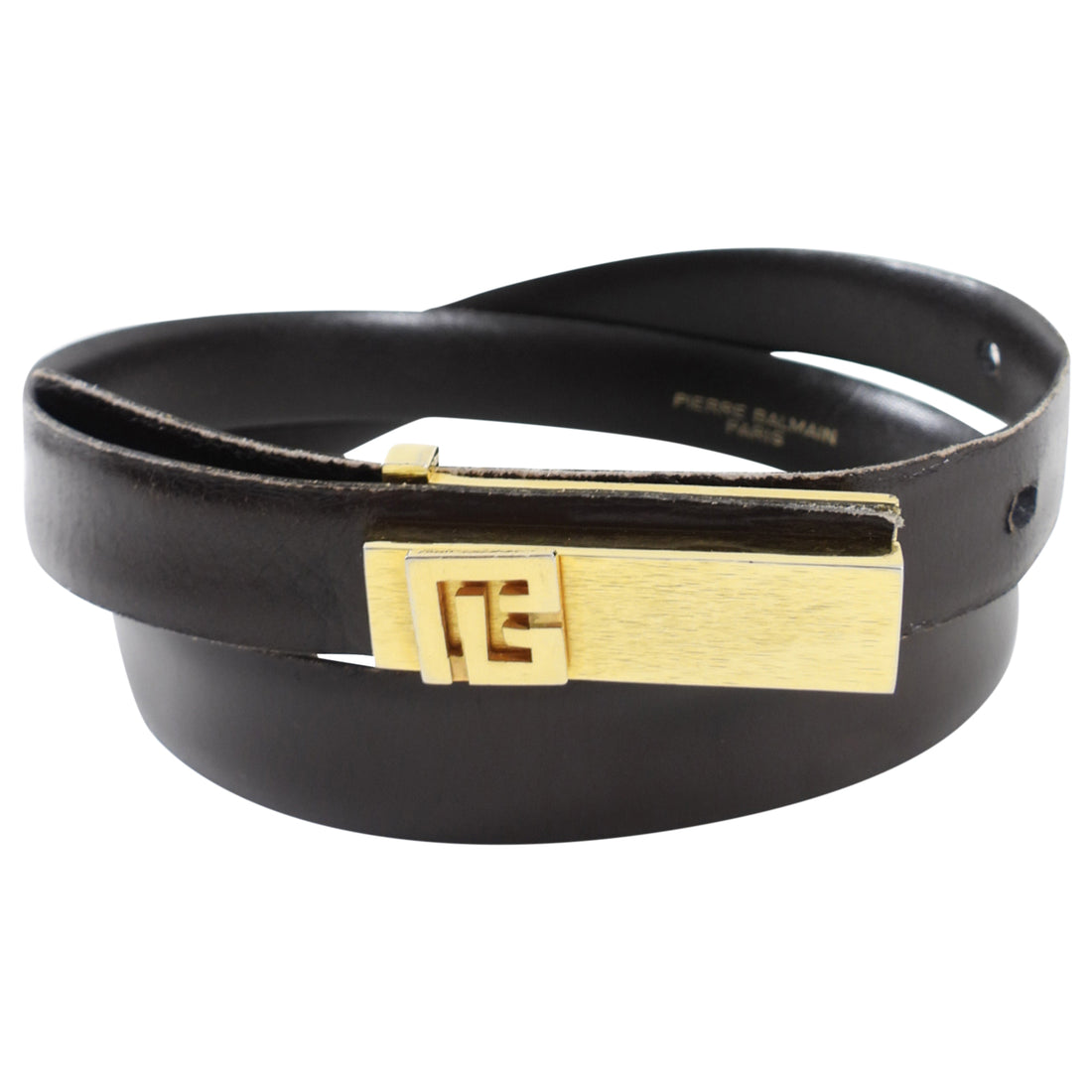 Pierre Balmain Vintage Brown Leather Skinny Belt - 75 / 30