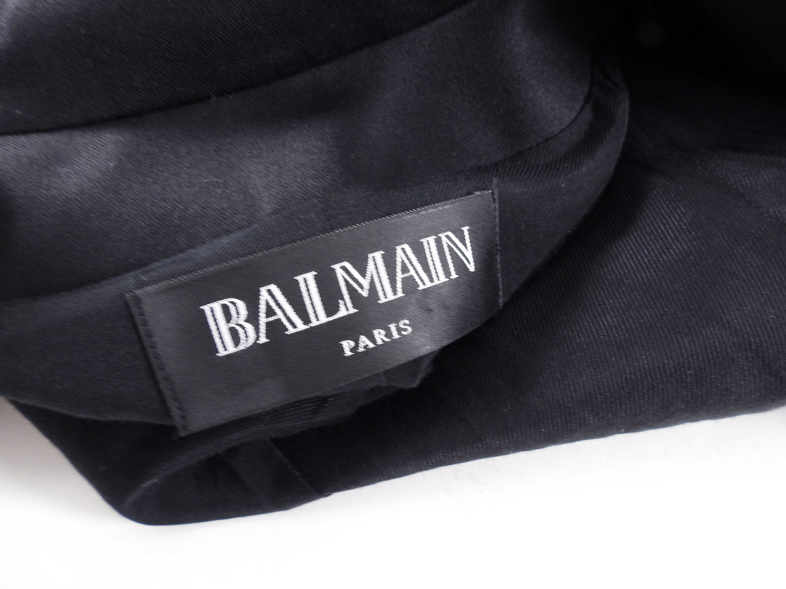 Balmain Black Blazer with Gold Lion Head Buttons - FR40 / 8