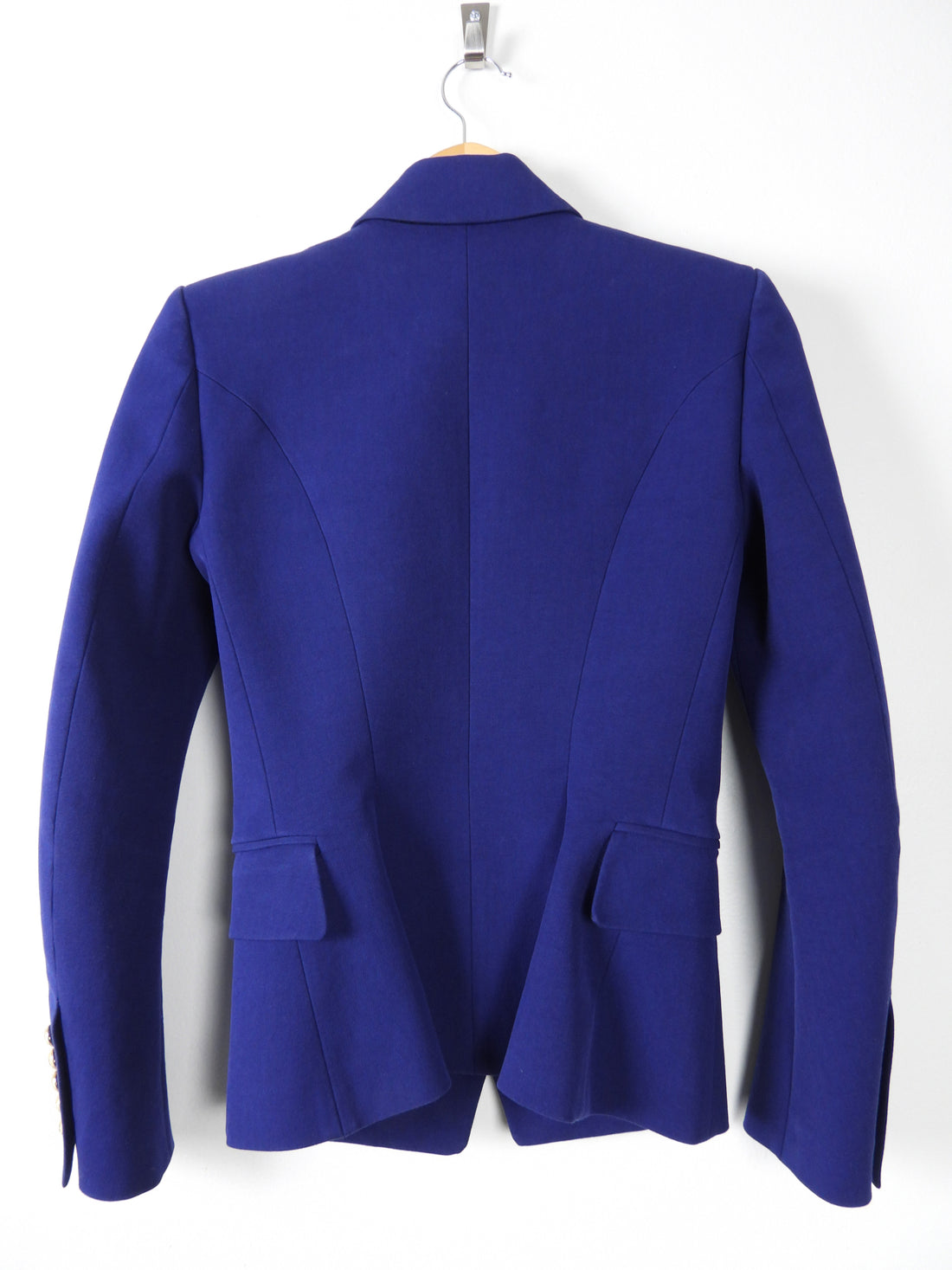 Balmain Blue Cotton Blazer with Gold Buttons - USA 2 / XS