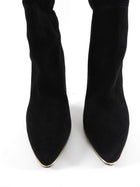 Balmain Black Suede Over the Knee Thigh High Boots - 40 / 10