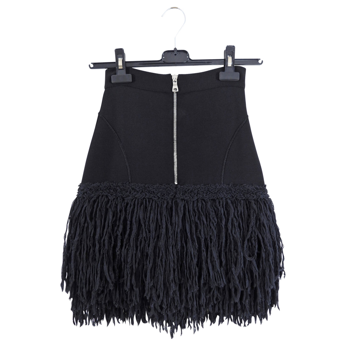 Balmain Black Fringe Mini Skirt - XS / 0