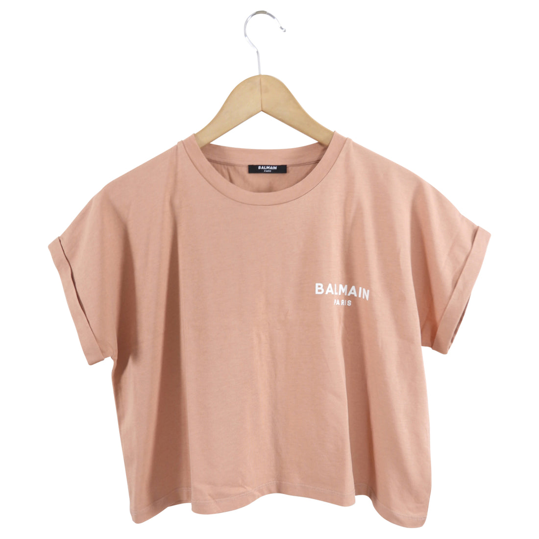 Balmain Nude / Quartz Pink Logo Tee - S