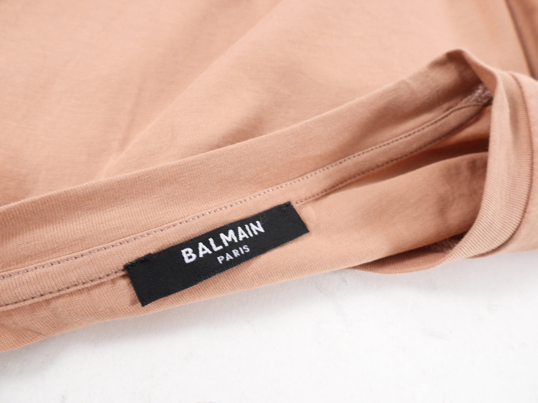 Balmain Nude / Quartz Pink Logo Tee - S