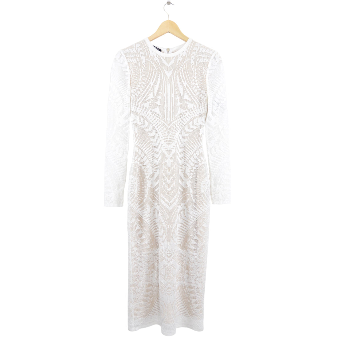 Balmain Resort 2015 White Intarsia Stretch Knit Long Gown Dress - FR36 I MISS YOU VINTAGE Balmain Resort 2015 White Intarsia Stretch Knit Long Gown Dress - FR36 I MISS YOU VINTAGE