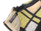 Balmain Black and Yellow Geo Heavy Crystal Embellished Top - FR36 / S